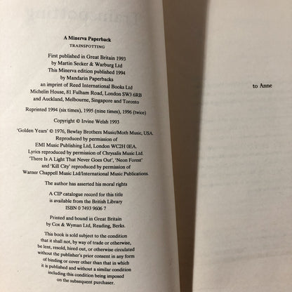 Trainspotting by Irvine Welsh [U.K. TRADE PAPERBACK / 1994] - Bookshop Apocalypse