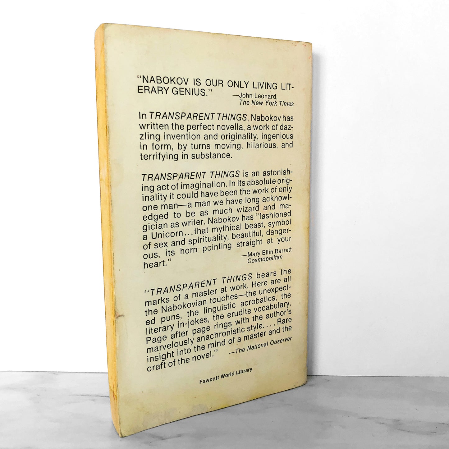 Transparent Things by Vladimir Nabokov [FIRST PAPERBACK PRINTING] 1974