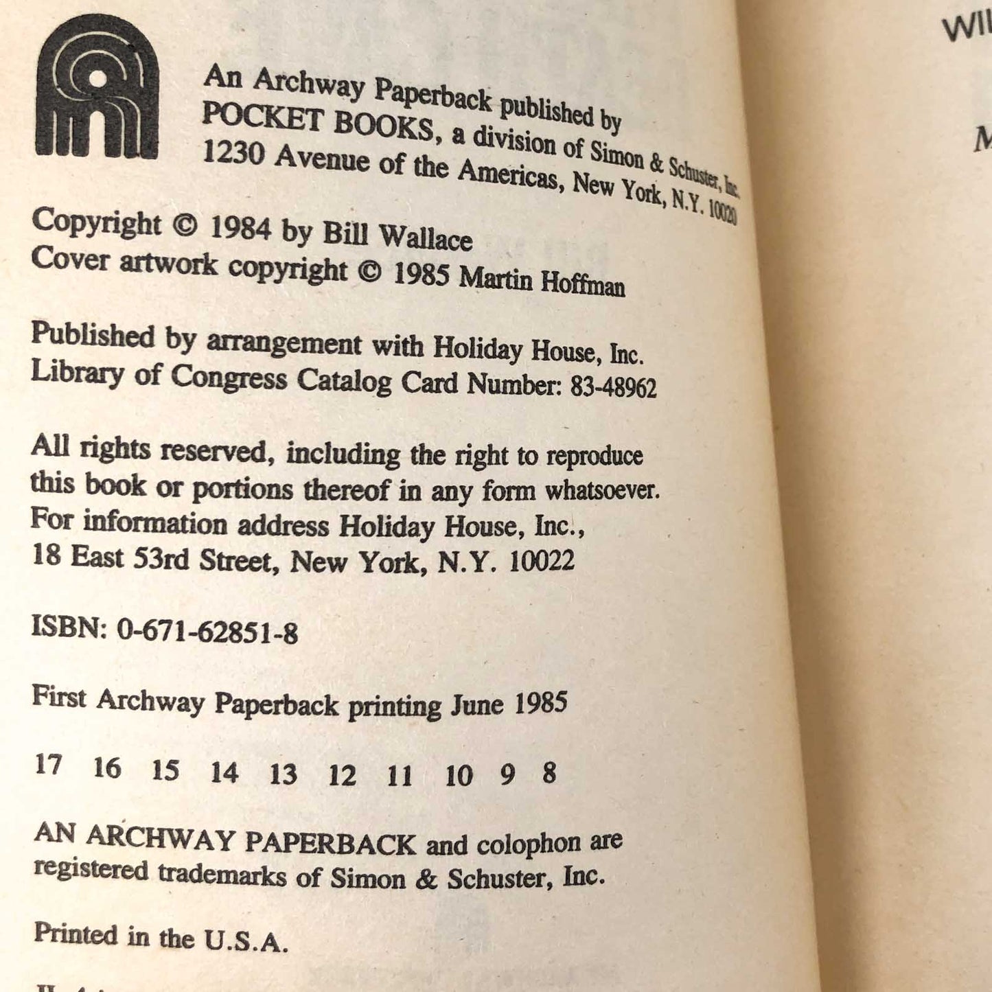 Trapped in Death Cave by Bill Wallace [FIRST EDITION PAPERBACK] 1985