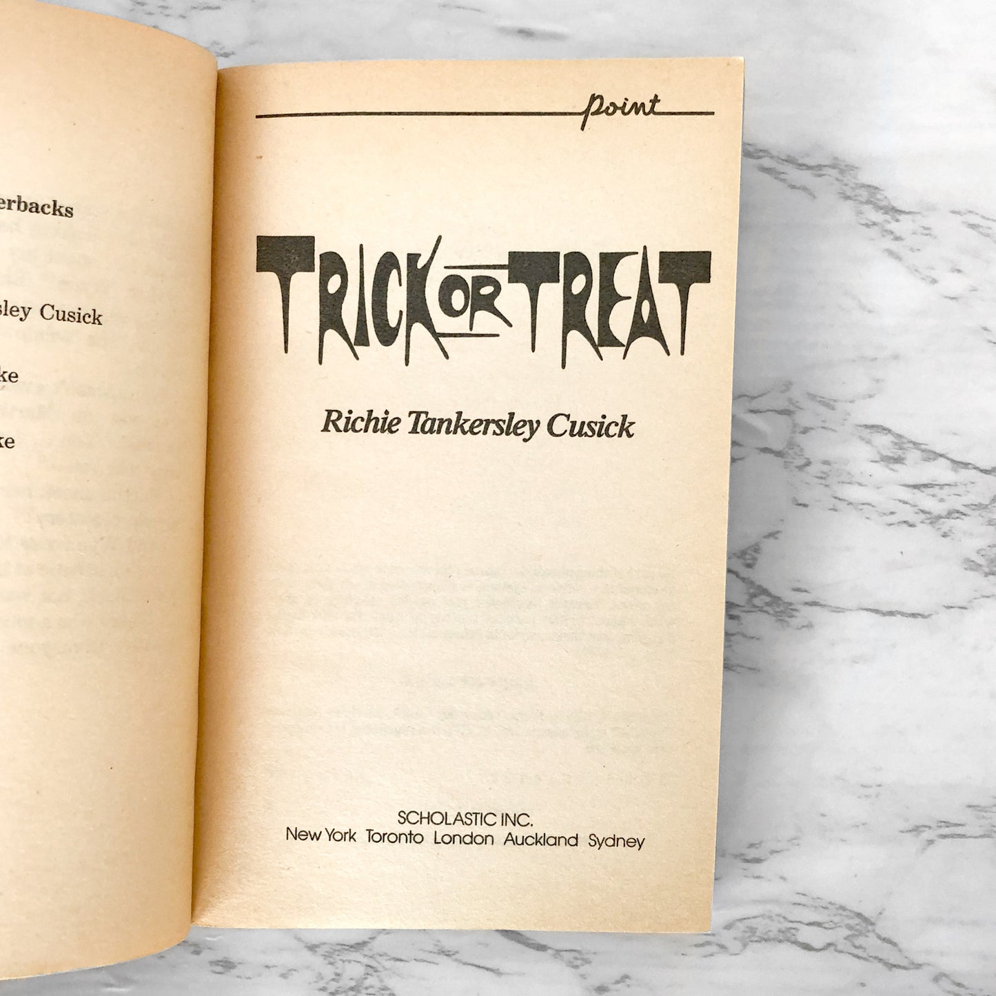 Trick or Treat by Richie Tankersley Cusick [1989 PAPERBACK] Point Horror #10