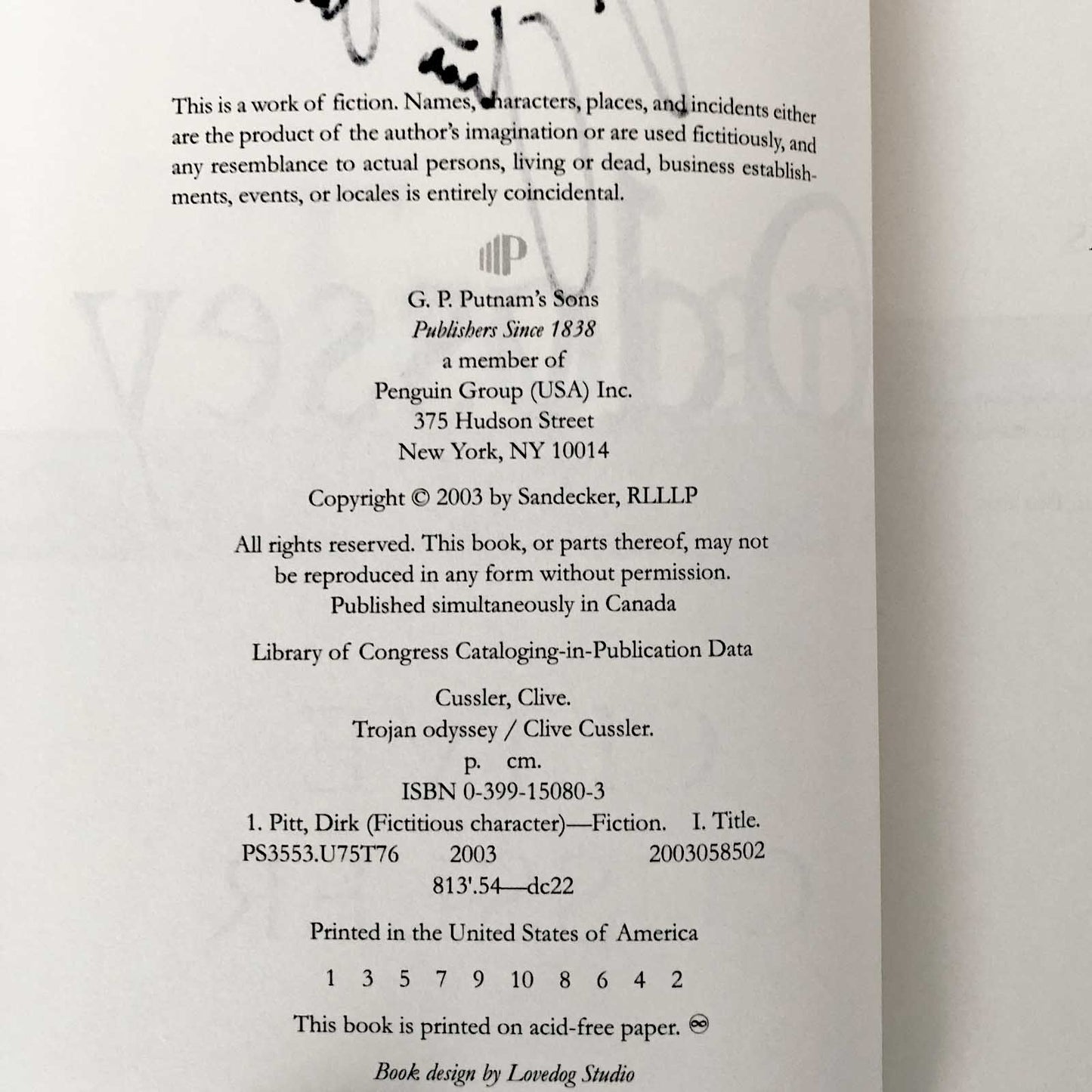 Trojan Odyssey by Clive Cussler SIGNED! [FIRST EDITION / FIRST PRINTING] 2003