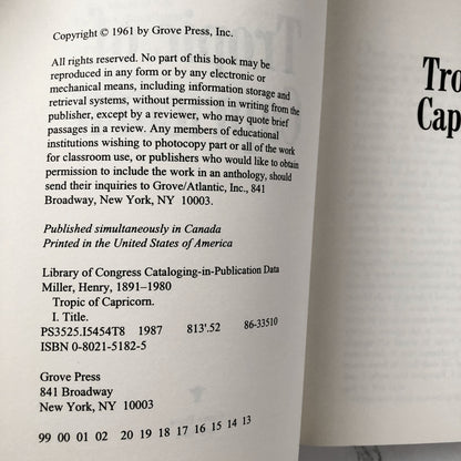 Tropic of Capricorn by Henry Miller [TRADE PAPERBACK] - Bookshop Apocalypse