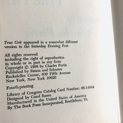 True Grit by Charles Portis [FIRST EDITION / 1968]