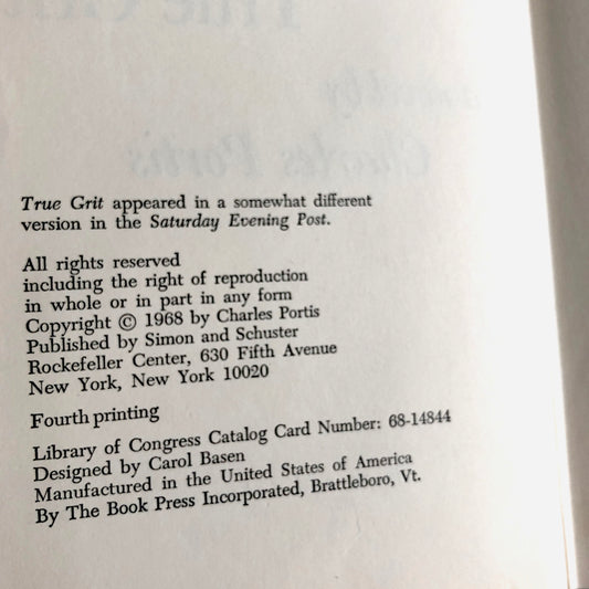 True Grit by Charles Portis [FIRST EDITION / 1968]
