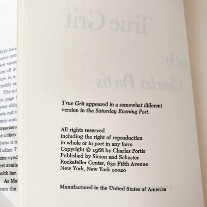True Grit by Charles Portis [1968 HARDCOVER]