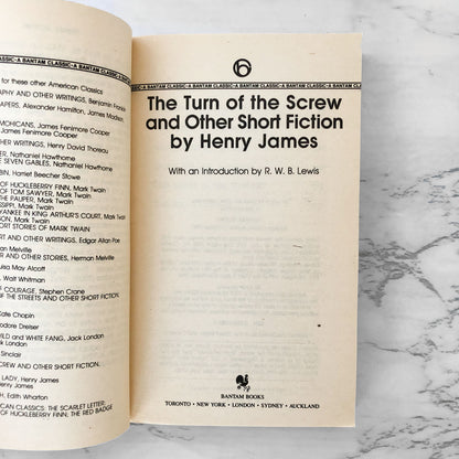 The Turn of the Screw & Other Short Fiction by Henry James [1981 PAPERBACK]