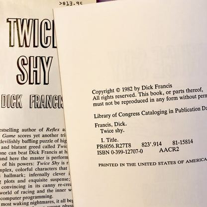 Twice Shy by Dick Francis [FIRST EDITION] - Bookshop Apocalypse
