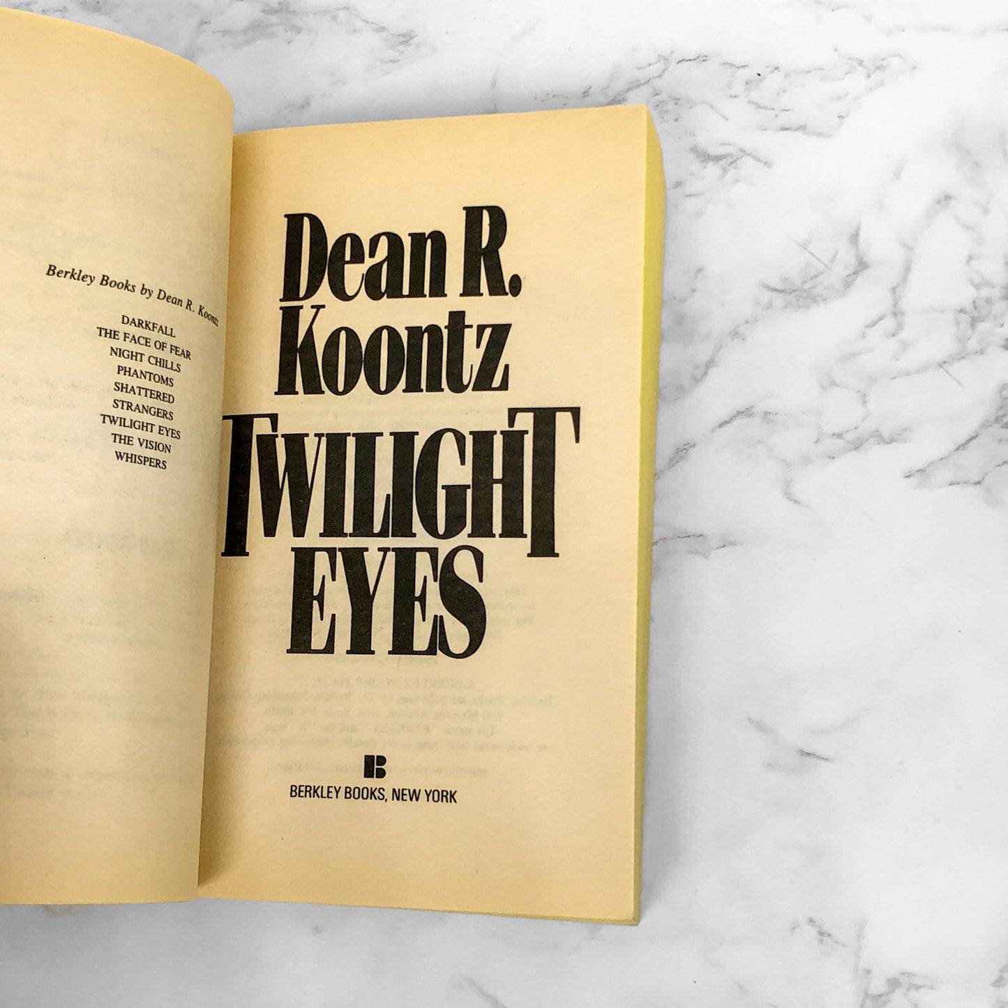 Twilight Eyes by Dean Koontz [FIRST PAPERBACK PRINTING] 1987 • Berkley