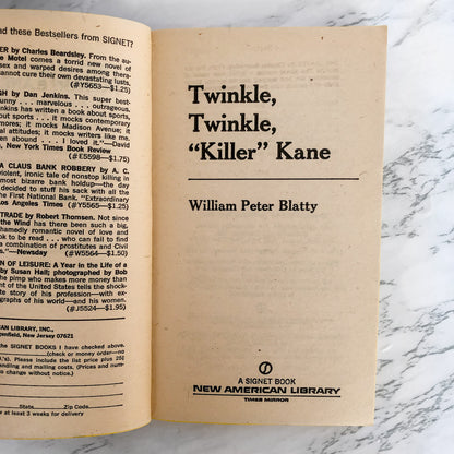 Twinkle Twinkle, Killer Kane by William Peter Blatty [FIRST PAPERBACK PRINTING / 1973]