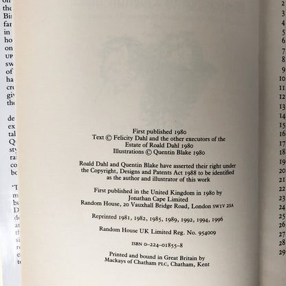 The Twits by Roald Dahl [UK FIRST EDITION] - Bookshop Apocalypse