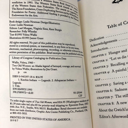 Two Old Women: An Alaskan Legend of Betrayal, Courage & Survival by Velma Wallis [FIRST EDITION] 1993