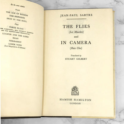 Two Plays: The Flies (Les Mouches) & In Camera (Huis Clos) by Jean-Paul Sartre [U.K. FIRST EDITION] 8th Impression ❧ 1969