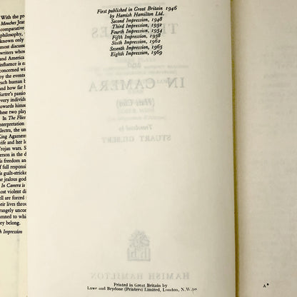 Two Plays: The Flies (Les Mouches) & In Camera (Huis Clos) by Jean-Paul Sartre [U.K. FIRST EDITION] 8th Impression ❧ 1969
