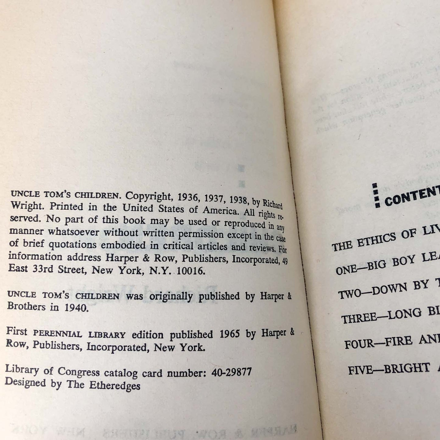 Uncle Tom's Children by Richard Wright [1965 PAPERBACK]