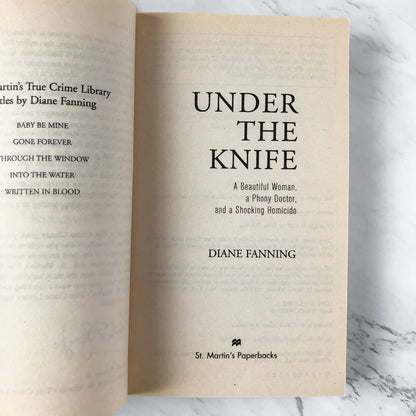 Under the Knife by Diane Fanning [FIRST EDITION] - Bookshop Apocalypse