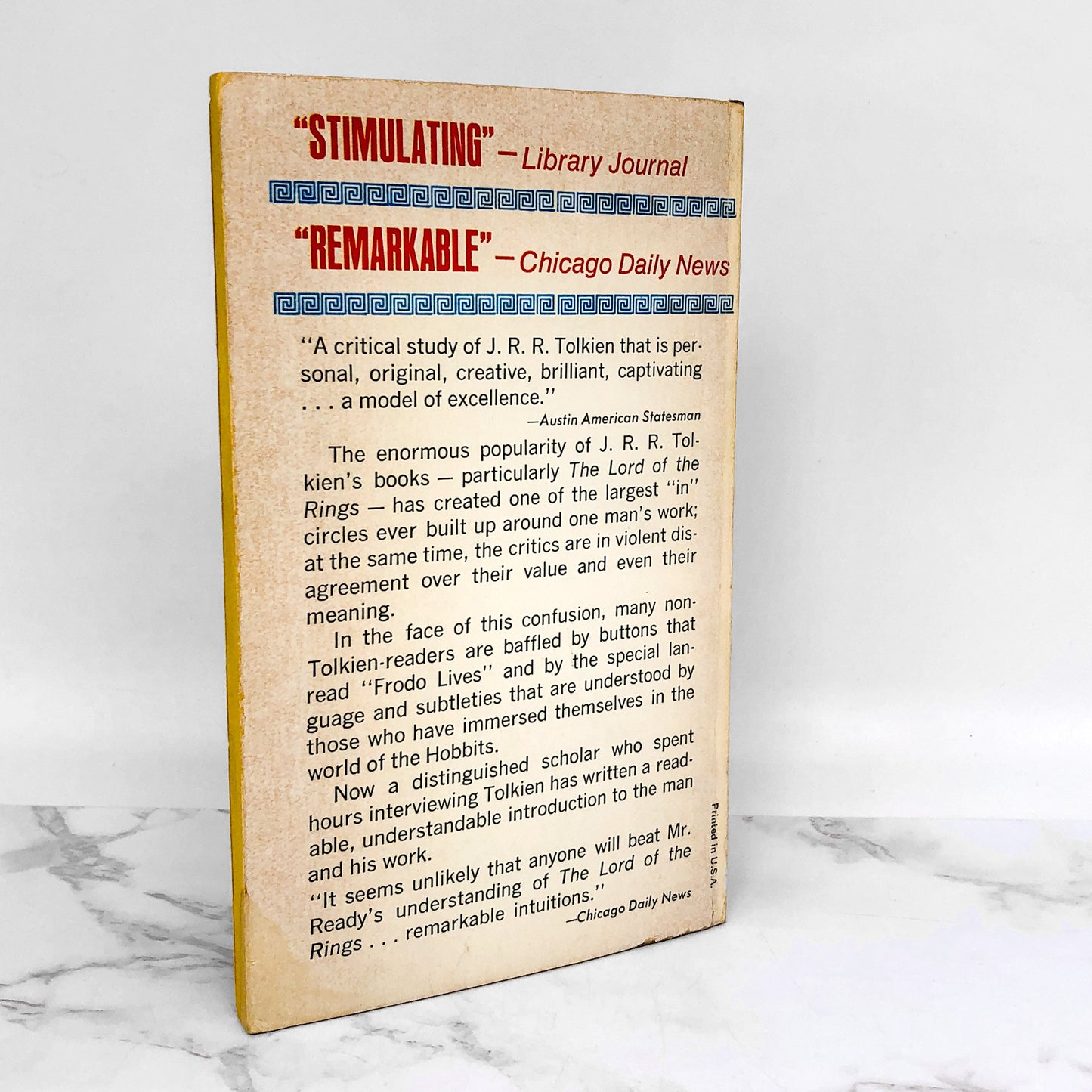 Understanding Tolkien & The Lord of the Rings by William Bernard Ready [FIRST PRINTING] 1969