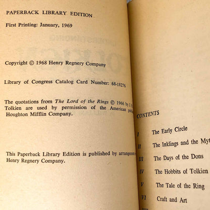 Understanding Tolkien & The Lord of the Rings by William Bernard Ready [FIRST PRINTING] 1969
