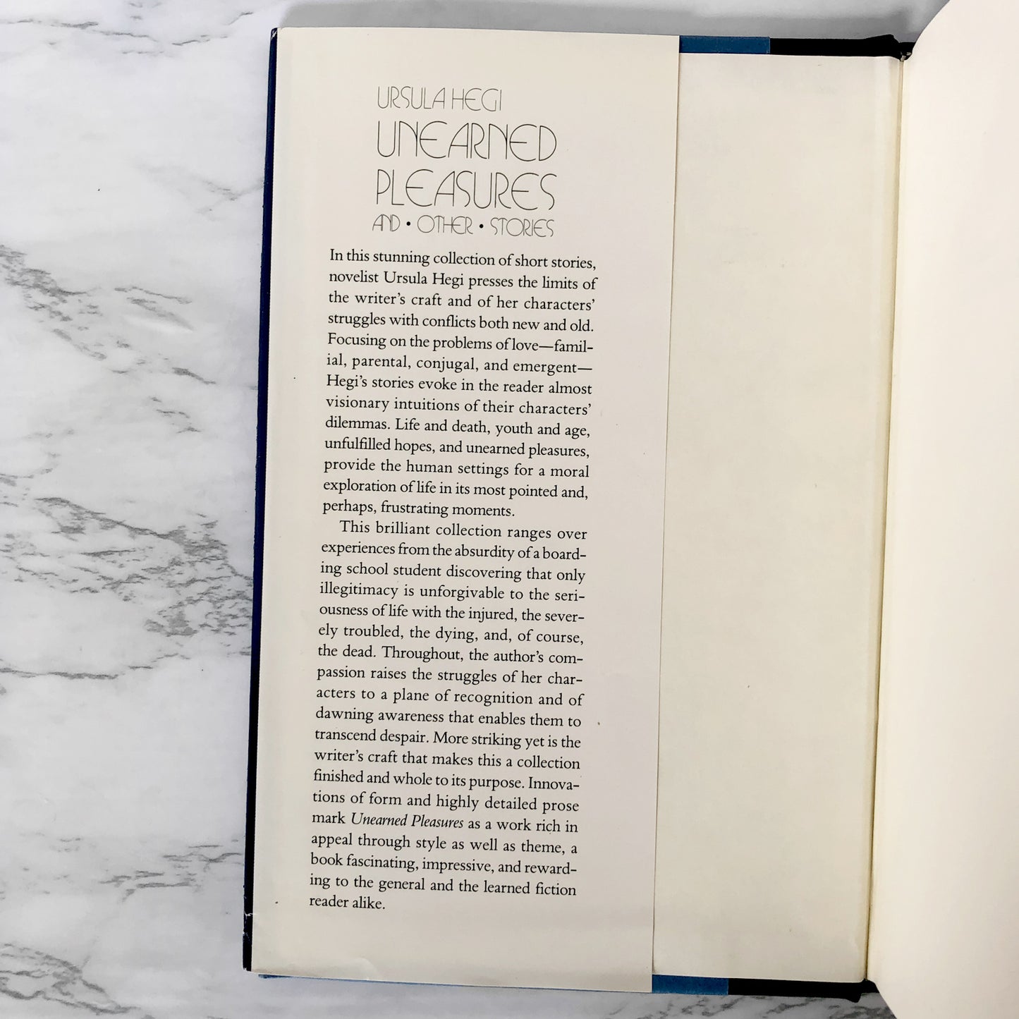 Unearned Pleasures & Other Stories by Ursula Hegi [FIRST EDITION / 1988]