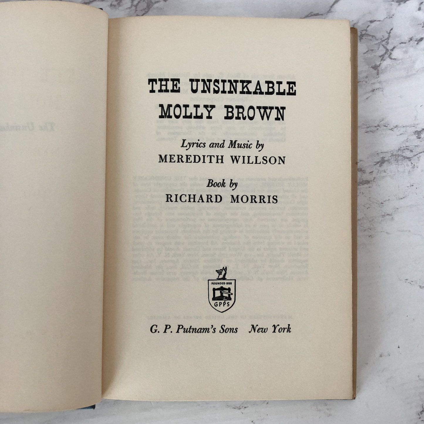 The Unsinkable Molly Brown by Meredith Wilson & Richard Morris [BCE] - Bookshop Apocalypse