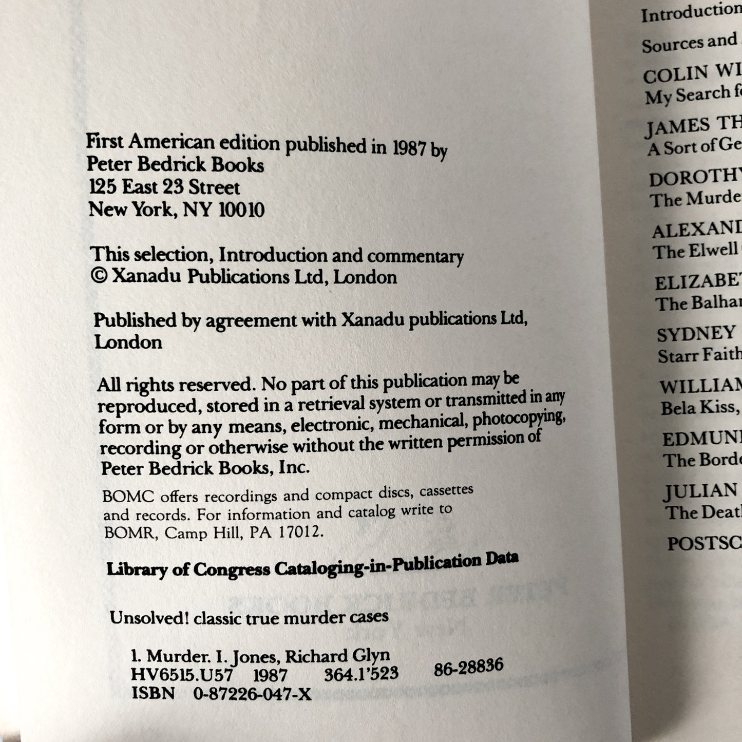 Unsolved! Classic True Murder Cases by Richard Glyn Jones [1987 TRADE PAPERBACK] - Bookshop Apocalypse