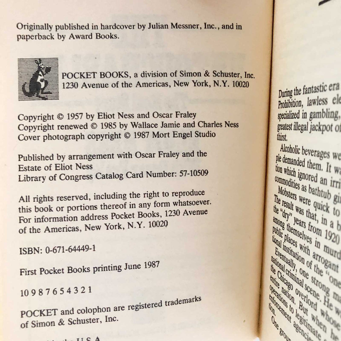 The Untouchables: The Real Story by Eliot Ness [1987 PAPERBACK]