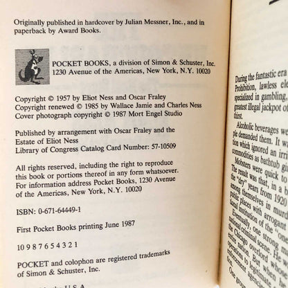 The Untouchables: The Real Story by Eliot Ness [1987 PAPERBACK]