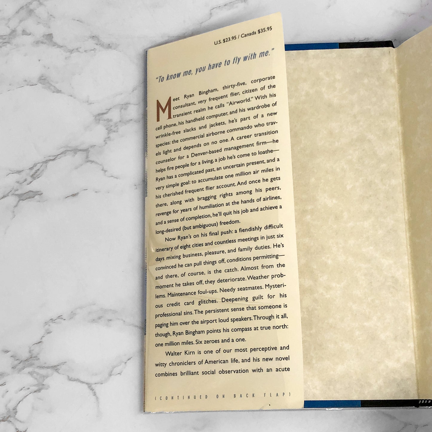 Up in the Air by Walter Kirn [FIRST EDITION • FIRST PRINTING] 2001 • Doubleday