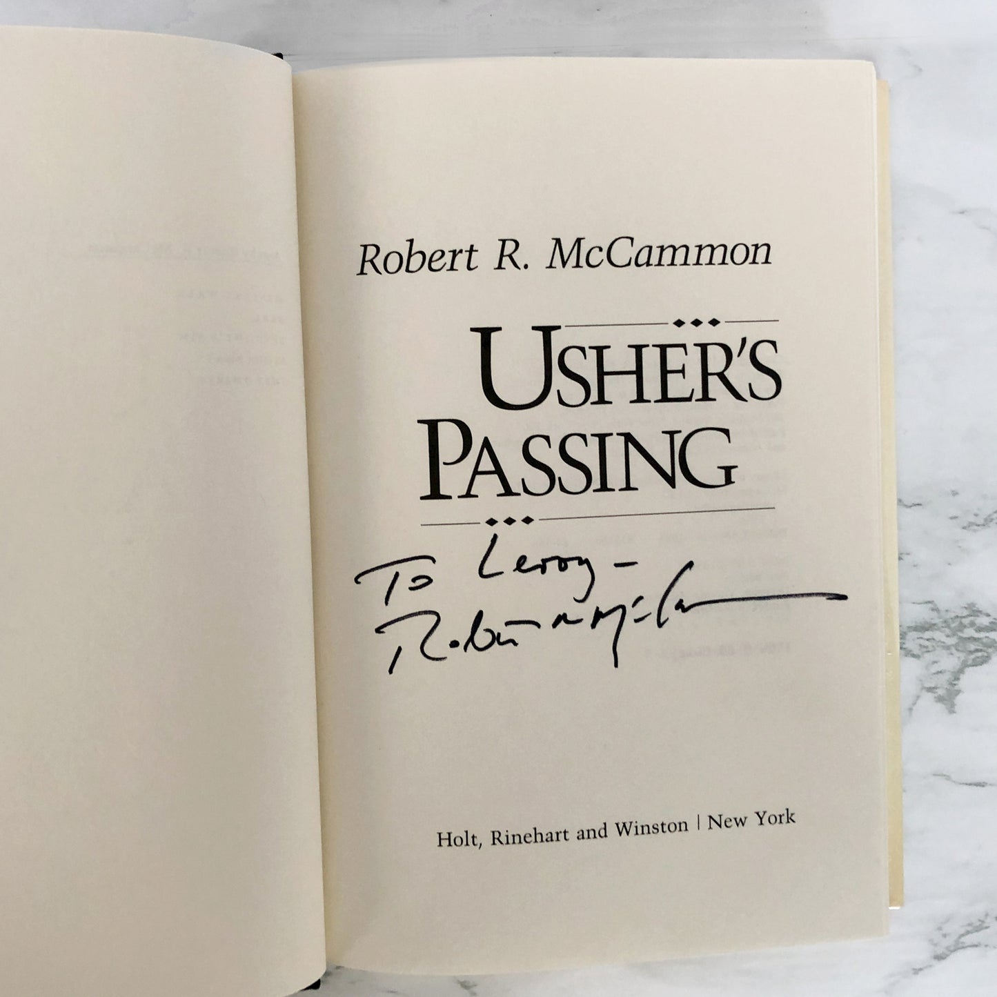 Usher's Passing by Robert R. McCammon SIGNED! [FIRST EDITION / 1984]