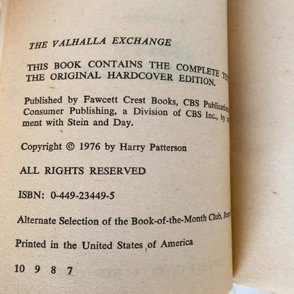 The Valhalla Exchange by Harry Patterson aka Jack Higgins [1976 PAPERBACK]