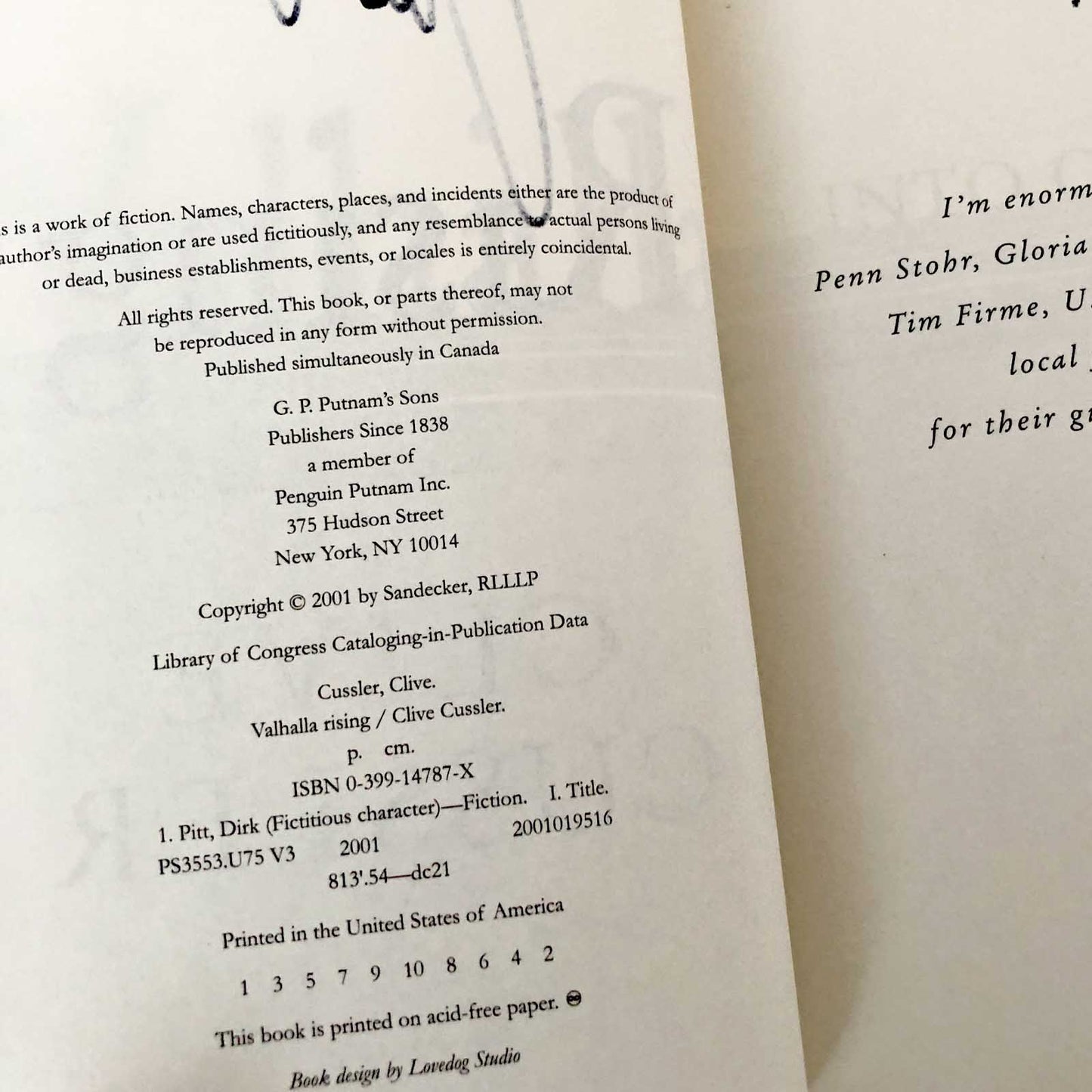 Valhalla Rising by Clive Cussler SIGNED! [FIRST EDITION / FIRST PRINTING] 2001