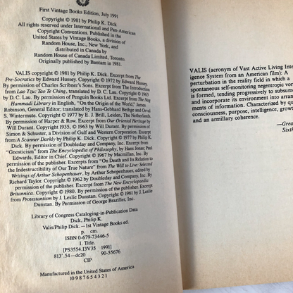 Valis by Philip K. Dick [1991 TRADE PAPERBACK] - Bookshop Apocalypse