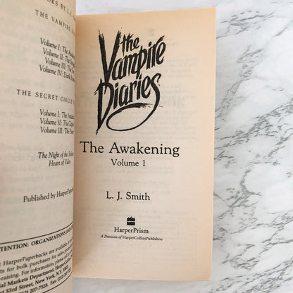 The Vampire Diaries Vol I: The Awakening by L.J. Smith [PRISM PAPERBACK / 1999]