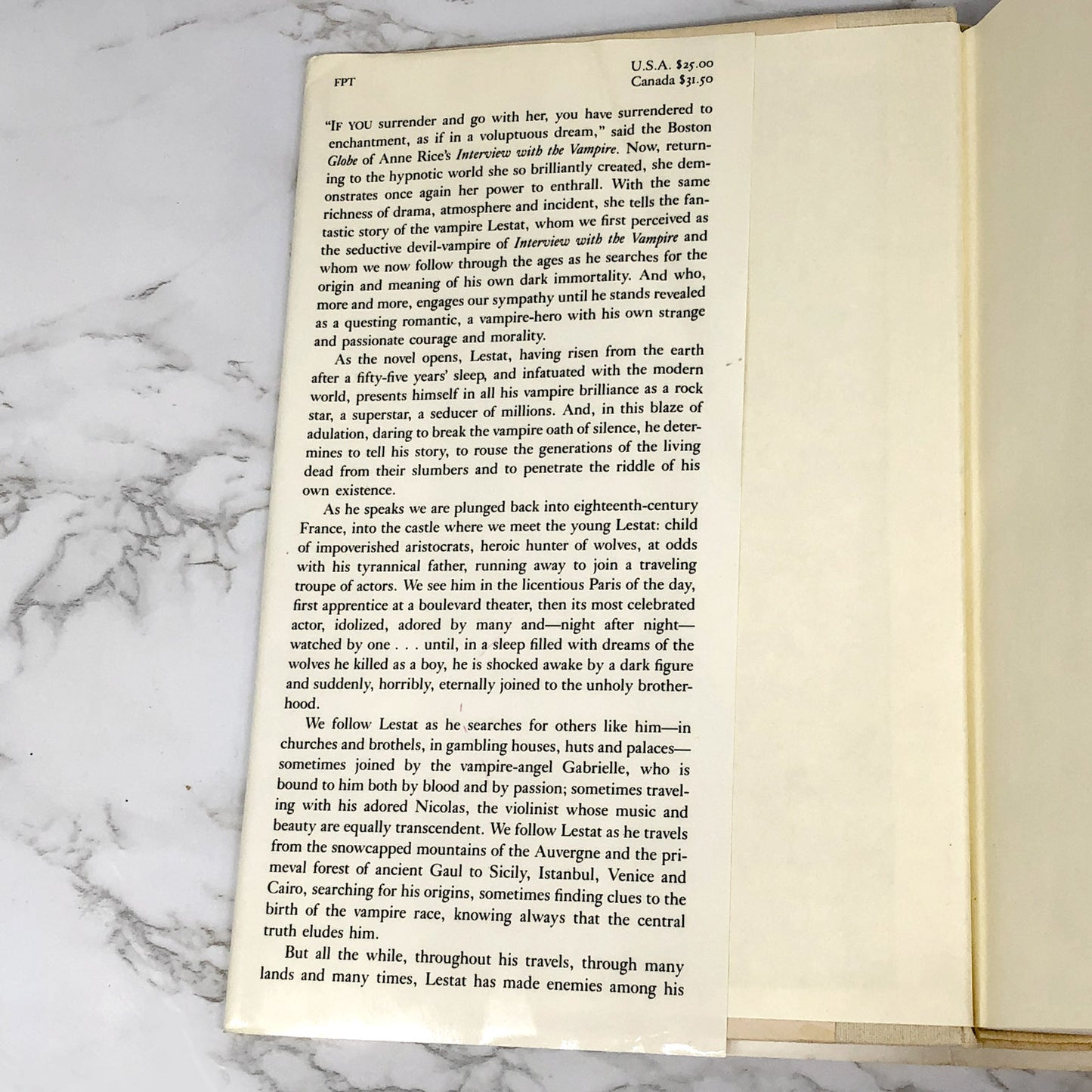 The Vampire Lestat by Anne Rice [FIRST EDITION] 14th Printing  ❧ 1992