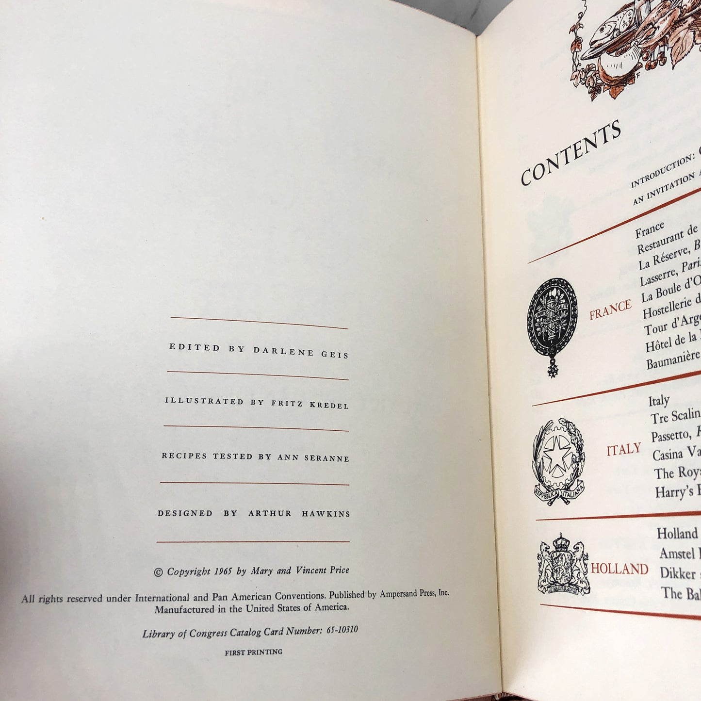 A Treasury of Great Recipes by Vincent Price & Mary Price [FIRST EDITION • FIRST PRINTING] 1965