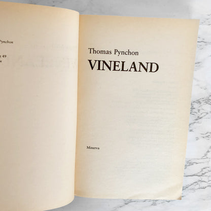 Vineland by Thomas Pynchon [U.K. TRADE PAPERBACK] 1991 • Minerva