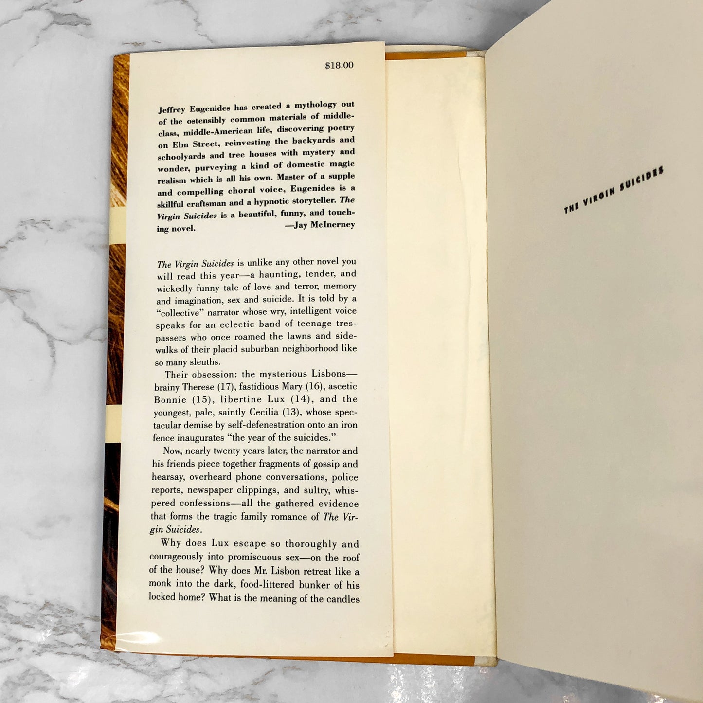 The Virgin Suicides by Jeffrey Eugenides [FIRST EDITION • FIRST PRINTING] 1993 *Condition