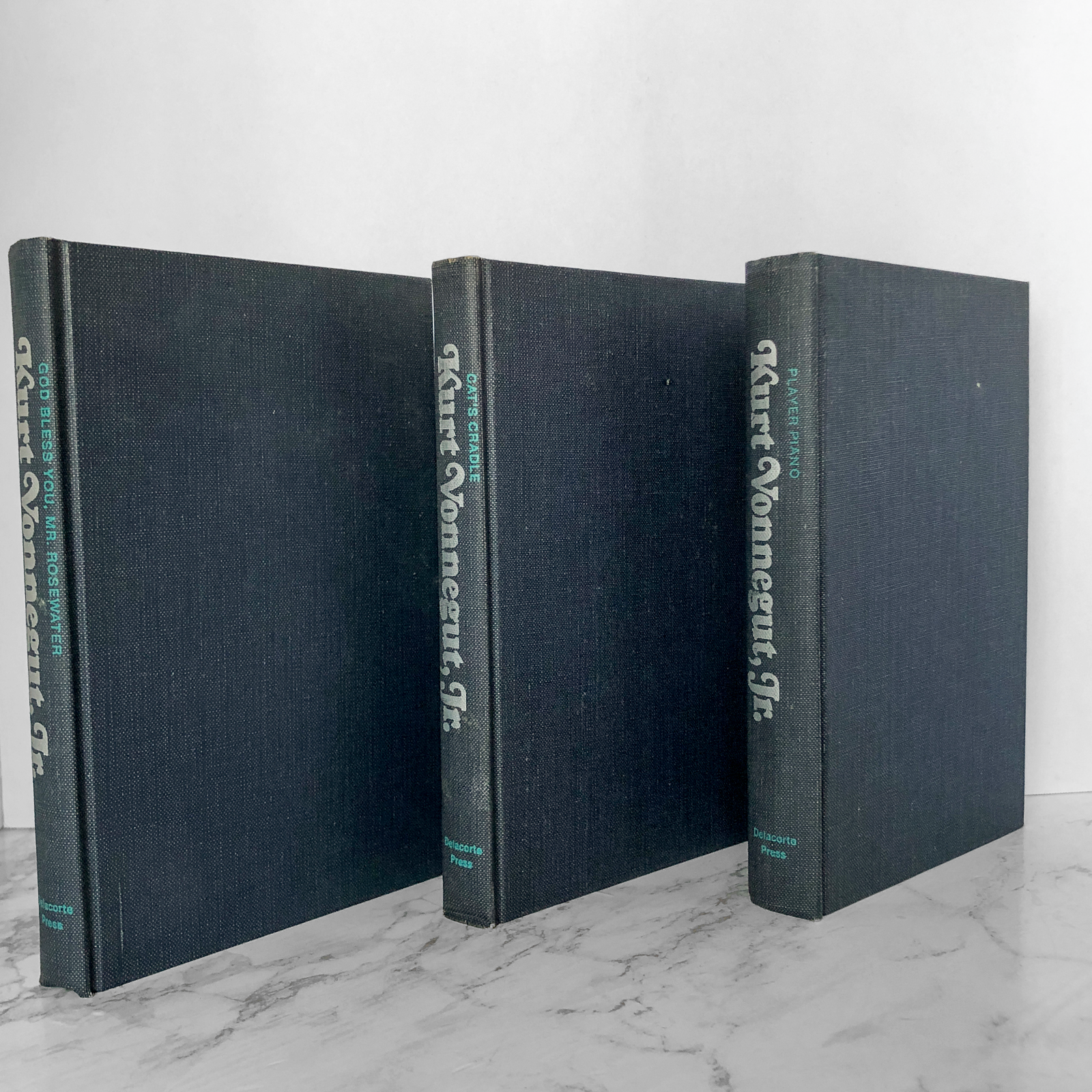 Kurt Vonnegut Hardcover Set [PLAYER PIANO, CATS CRADLE, GOD BLESS YOU MR ROSEWATER] - Bookshop Apocalypse