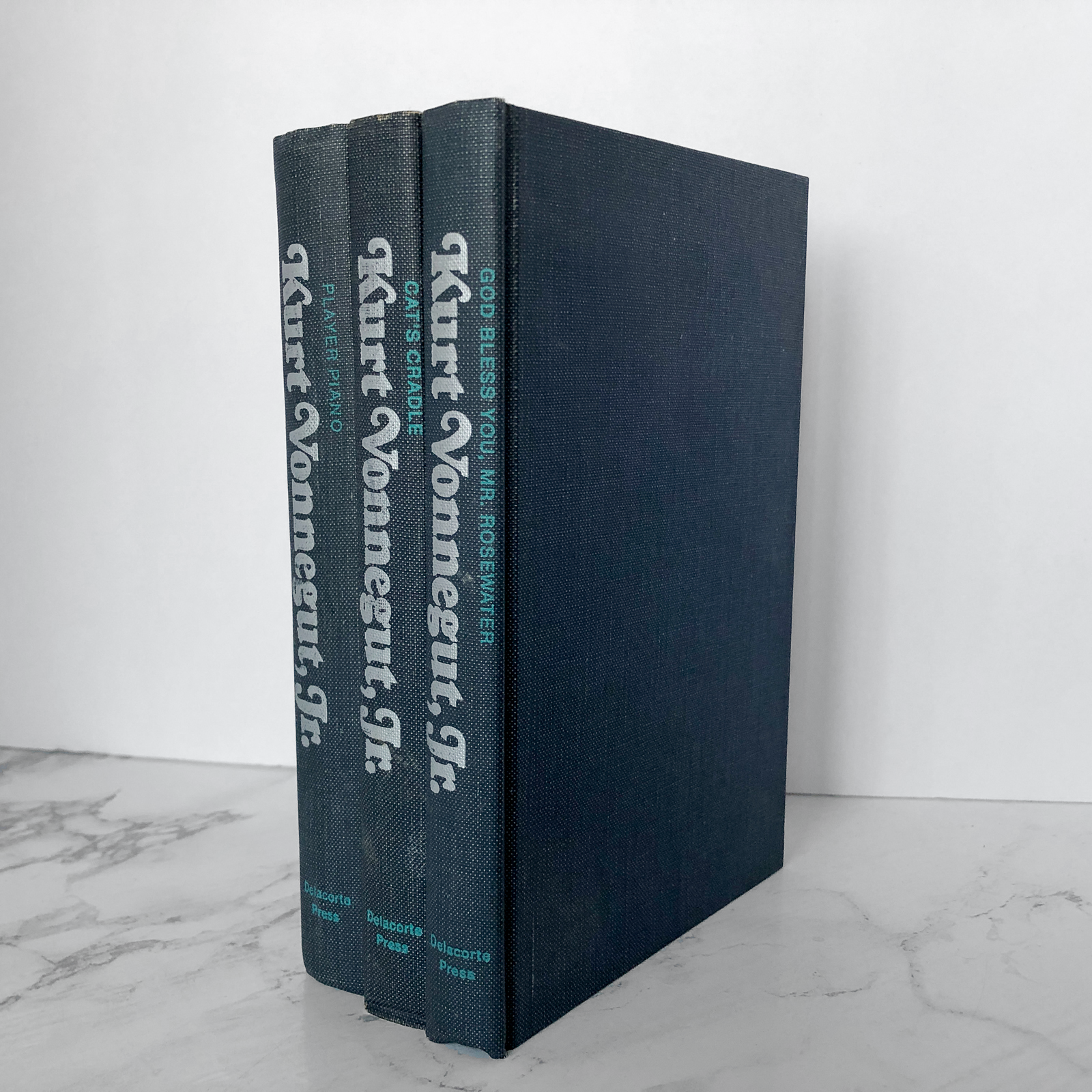 Kurt Vonnegut Hardcover Set [PLAYER PIANO, CATS CRADLE, GOD BLESS YOU MR ROSEWATER] - Bookshop Apocalypse