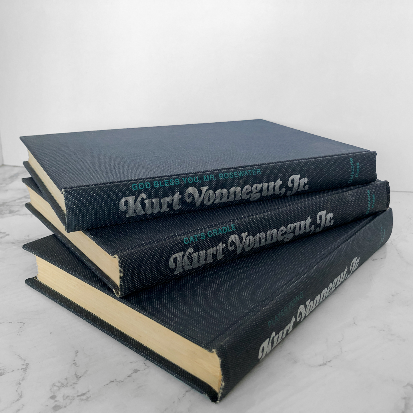 Kurt Vonnegut Hardcover Set [PLAYER PIANO, CATS CRADLE, GOD BLESS YOU MR ROSEWATER] - Bookshop Apocalypse