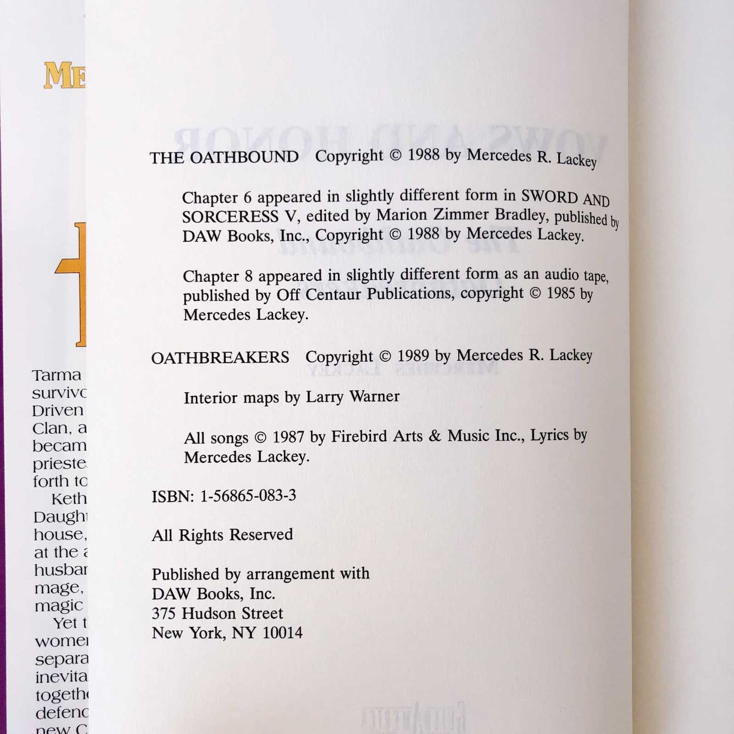 Vows and Honor [The Oathbound & Oathbreakers] by Mercedes Lackey [HARDCOVER OMNIBUS]