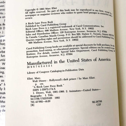 Walt Disney: Hollywood's Dark Prince by Marc Eliot [FIRST EDITION • FIRST PRINTING] 1993