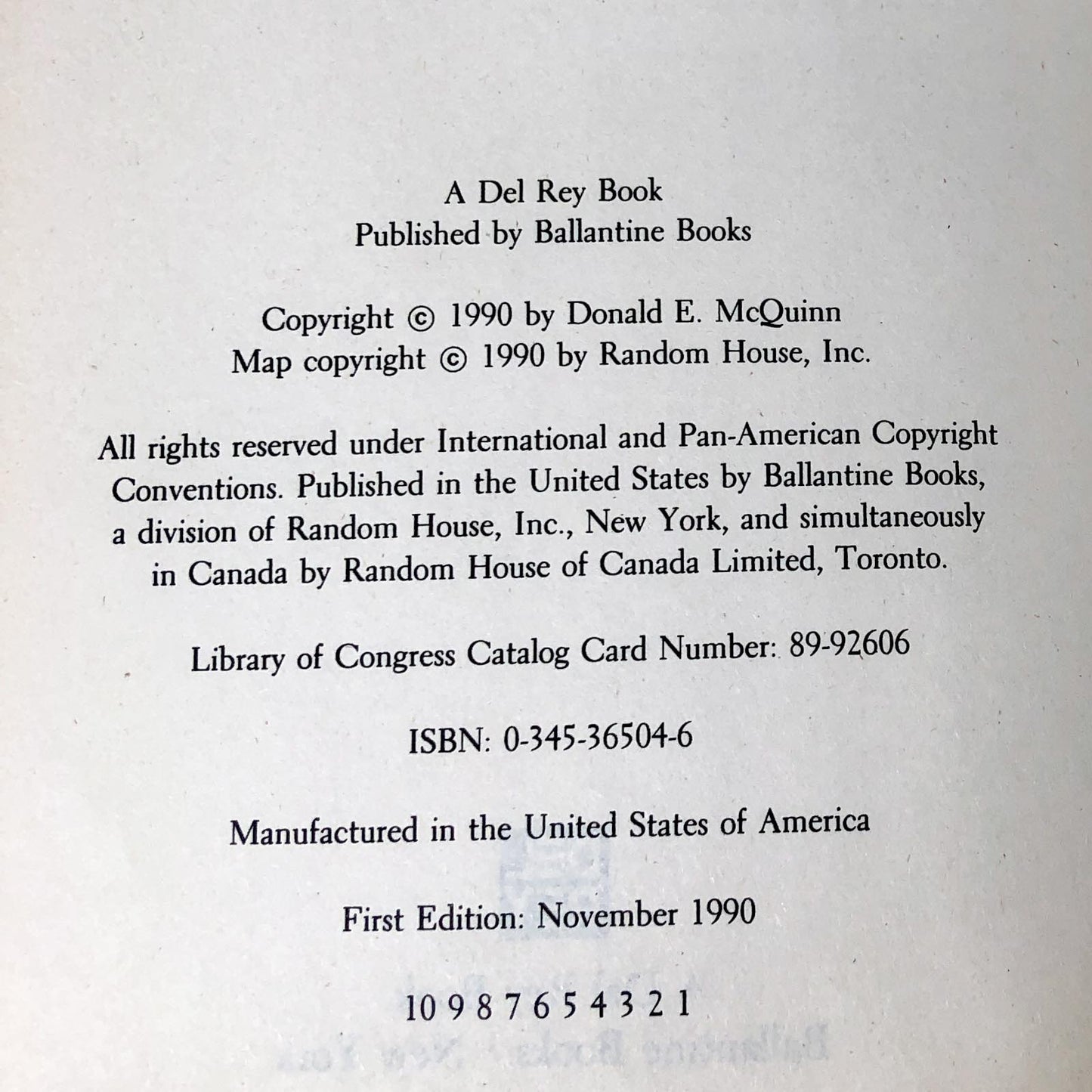 Warrior by Donald E. McQuinn [FIRST EDITION / FIRST PRINTING] 1990