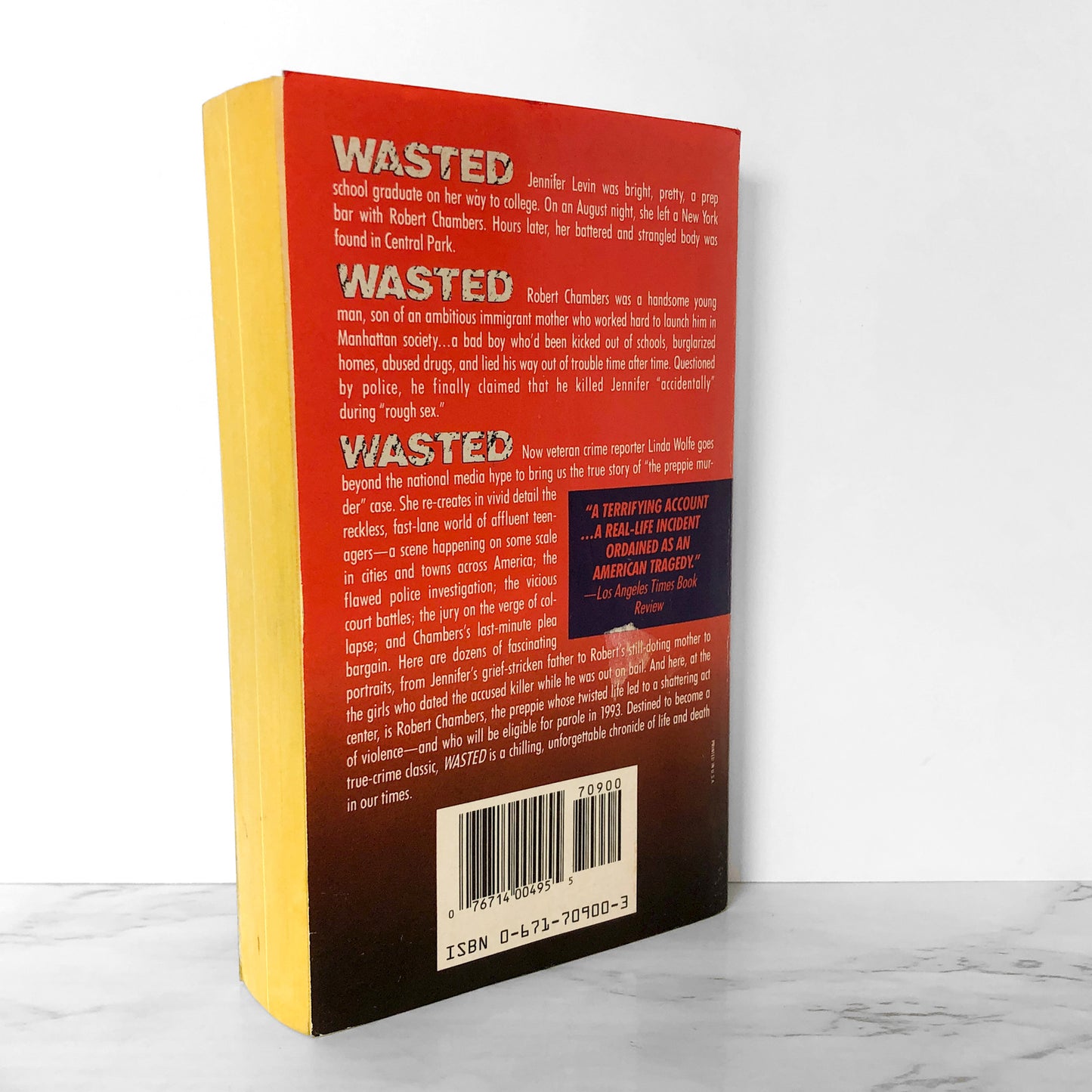 Wasted: The Preppie Murder by Linda Wolfe [FIRST PAPERBACK PRINTING / 1990]