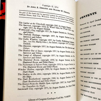 The Watchers Out of Time & Others by H.P. Lovecraft & August Derleth [FIRST EDITION / FIRST PRINTING] Arkham House / 1974