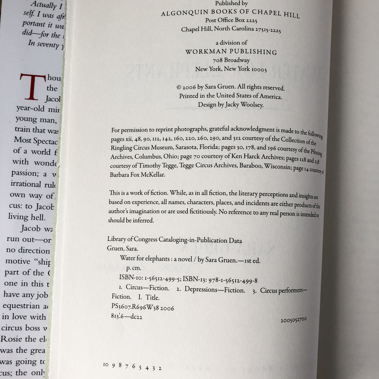 Water For Elephants by Sara Gruen [SIGNED FIRST EDITION] - Bookshop Apocalypse