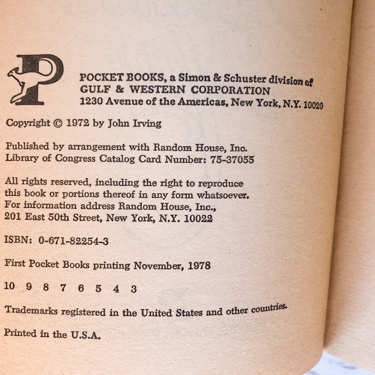 The Water Method Man by John Irving [FIRST PAPERBACK EDITION] 1978