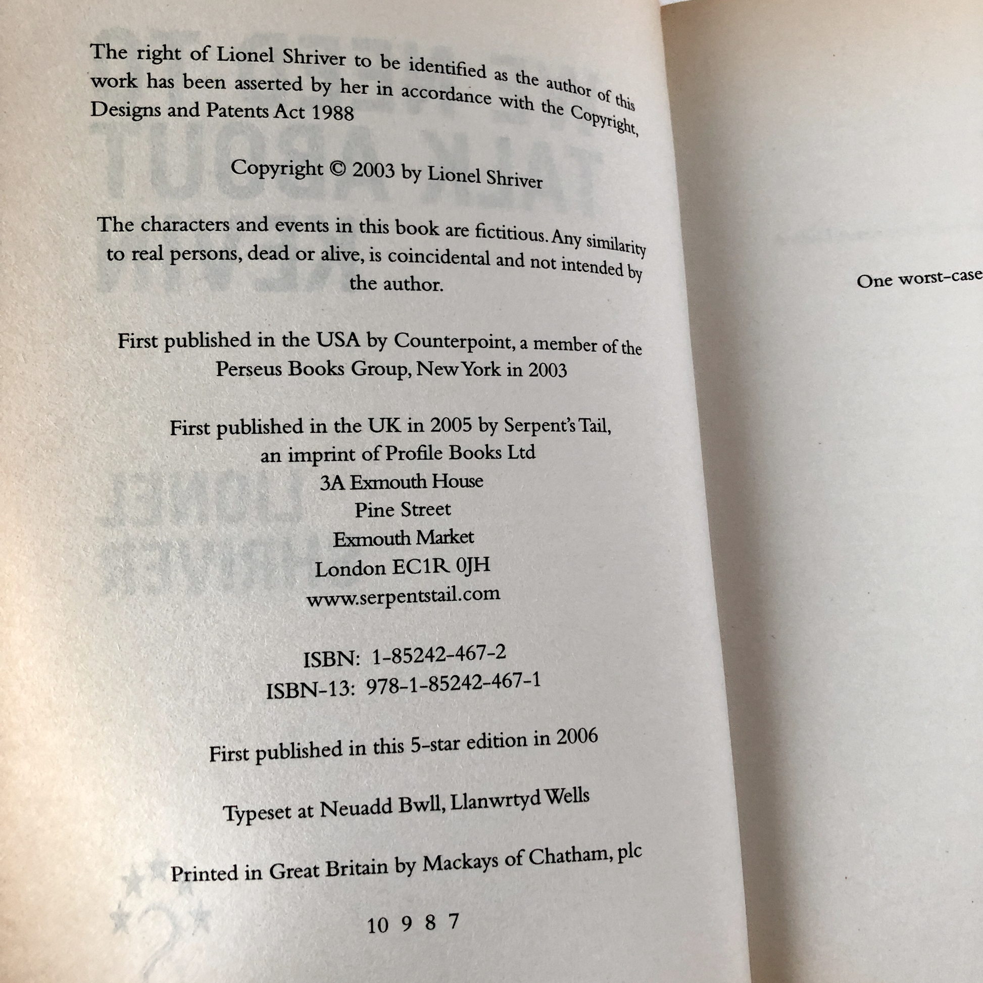 We Need to Talk About Kevin by Lionel Shriver [UK] - Bookshop Apocalypse