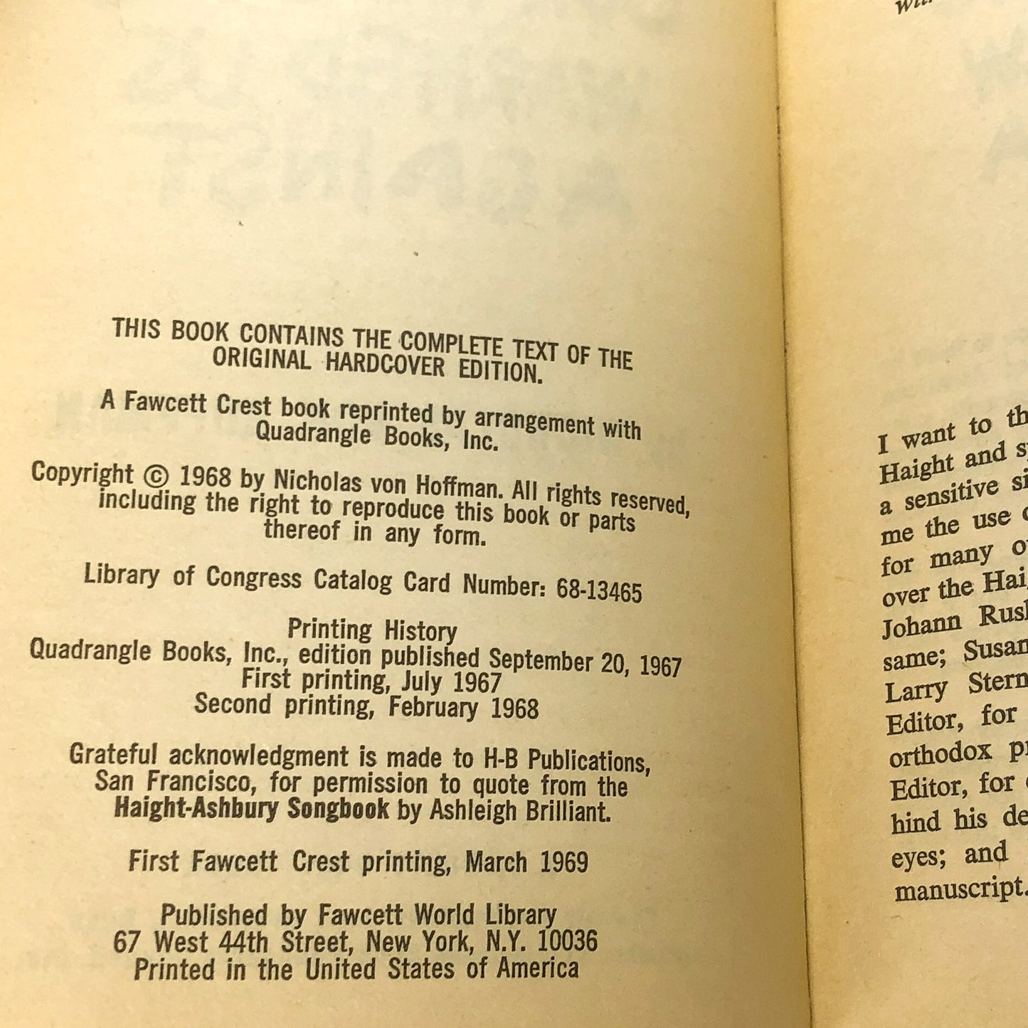 We Are the People Our Parents Warned Us Against by Nicholas von Hoffman [FIRST PAPERBACK PRINTING] 1969