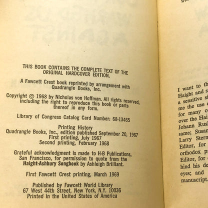 We Are the People Our Parents Warned Us Against by Nicholas von Hoffman [FIRST PAPERBACK PRINTING] 1969
