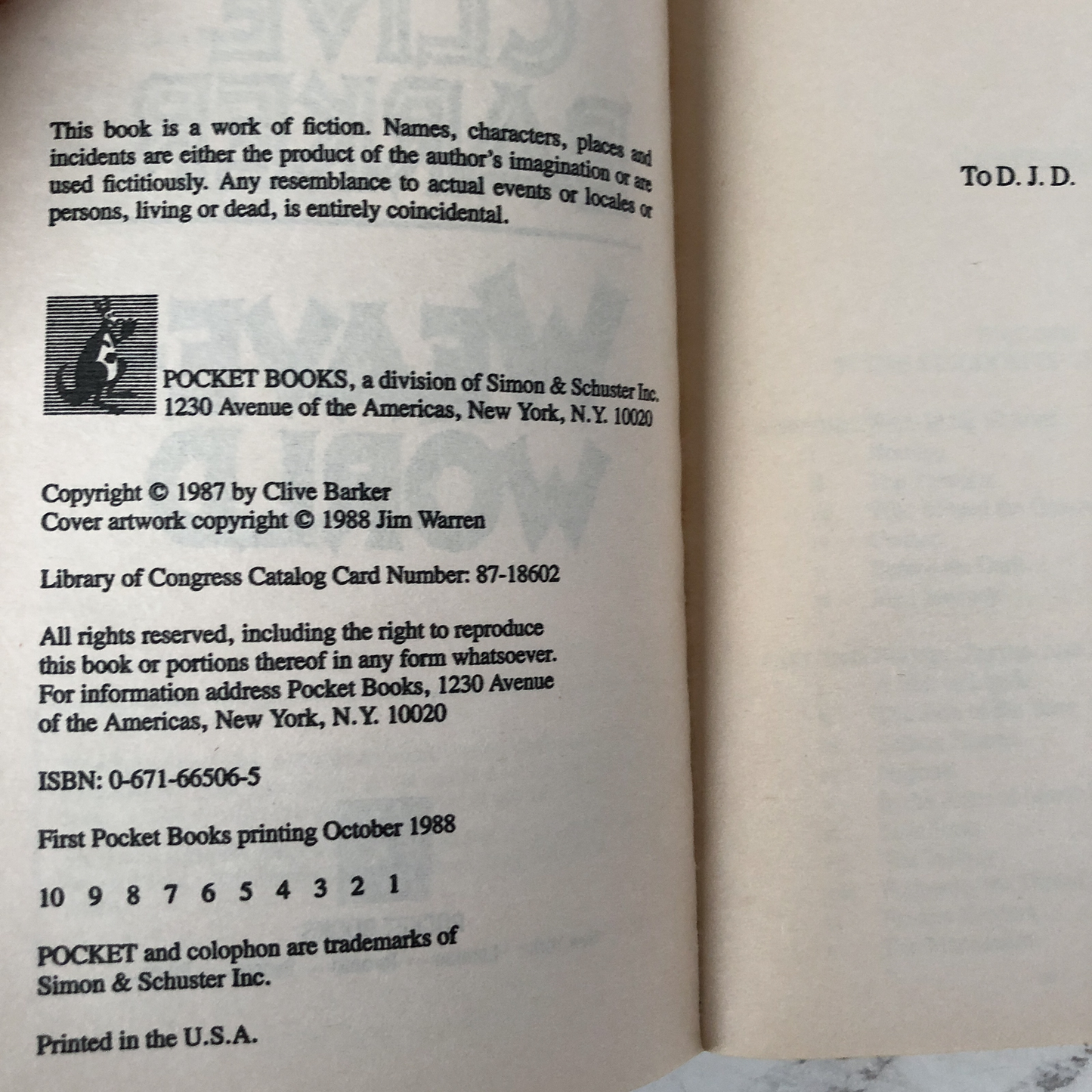 Weaveworld by Clive Barker [FIRST PAPERBACK PRINTING] - Bookshop Apocalypse